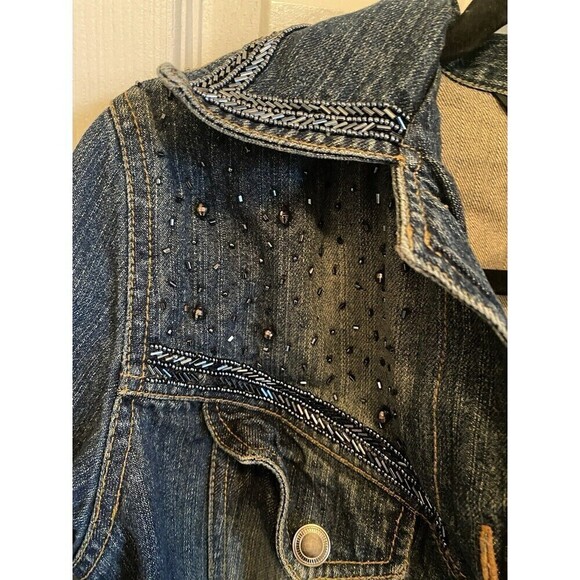 Gordon James embroidered Denim Jean Western studded Jacket Size Small - Picture 4 of 6